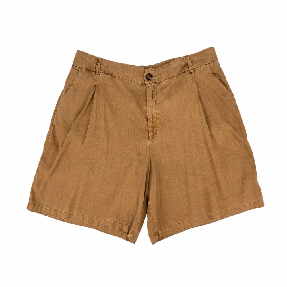 Kut From The Kloth Rustic Brown Pleated Lightweight Everyday Chino Shorts